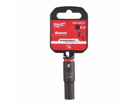 MILWAUKEE NASADKA UDAROWA  1/4"  8mm ... DŁUGA SHOCKWAVE - 2