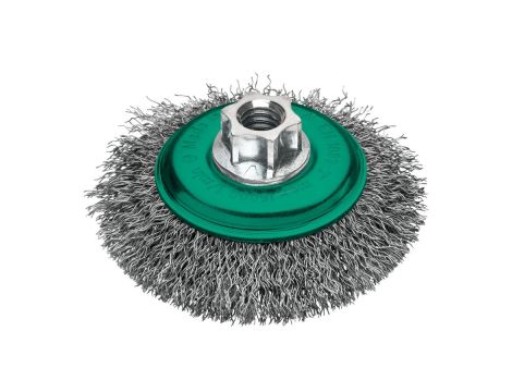MILWAUKEE SZCZOTKA DRUCIANA DOCZOŁOWA M14 100x10 STAL NIERDZEWNA KARBOWANA 0.35-1szt.