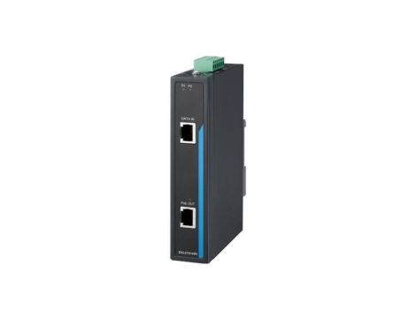Przemysłowy gigabitowy injector PoE+ zgodny z IEEE 802.3af/at, z dwoma złączami RJ-45 EKI-2701HPI-AE
