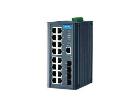 Zarządzalny przełącznik sieciowy warstwy 2 (L2), z 16 portami GE i 4 portami SFP mini-GBIC EKI-7720G-4FI-BE