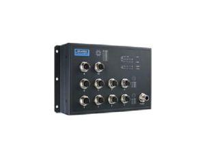 Niezarządzalny przełącznik sieciowy, z 8x port M12 FE PoE, 2x port M12 GE, szeroki zakres temperaturowy EKI-9510E-2GPL-AE
