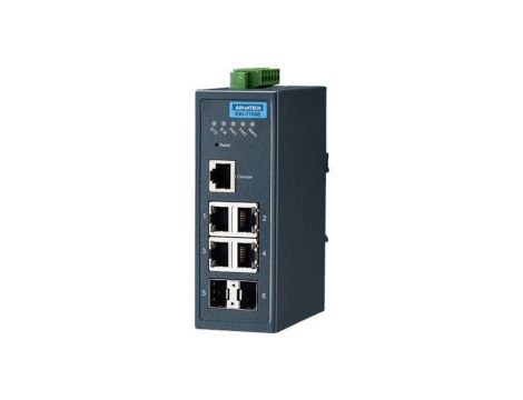 Zarządzalny przełącznik sieciowy, z 4x port FE, 2x port SFP, X-Ring Pro, RSTP/STP, IXM, wsparciem dla NMS EKI-7706E-2F-AE