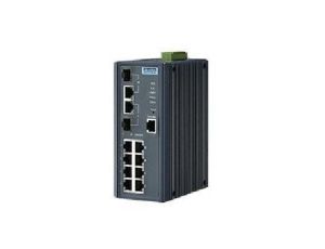 Zarządzalny przełącznik sieciowy warstwy 2, z 8x port FE, 2x port combo Gigabit RJ45/SFP, X-Ring Pro, RSTP/STP EKI-7710E-2C-BE