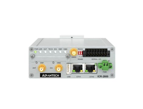 Przemysłowy router komórkowy LTE Cat.4, z 2 gniazdami SIM, z 2 x port Ethernet 10/100 i 2 x port szeregowy RS-232 ICR-2834G