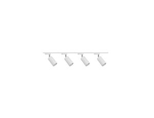 Zestaw 4x lampa PARMA Track 3F biała z żarówką led gu10 PHILIPS 5W ciepła biała + szynoprzewód 2m kolor biały