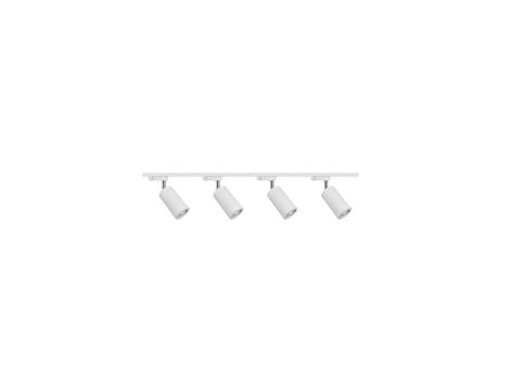 Zestaw 4x lampa PARMA Track 3F biała z żarówką led gu10 PHILIPS 5W ciepła biała + szynoprzewód 2m kolor biały