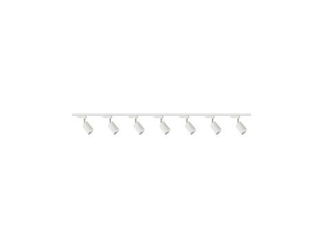 Zestaw 7x lampa SIENA Track 3F biała z żarówką led gu10 PHILIPS 5W ciepła biała + szynoprzewód 2 x 2m kolor biały