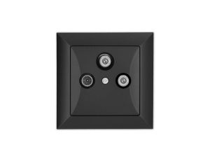 OPAL Gniazdo antenowe RTV-SAT-SAT końcowe czarny mat GAPS/2 Op CZ/MAT