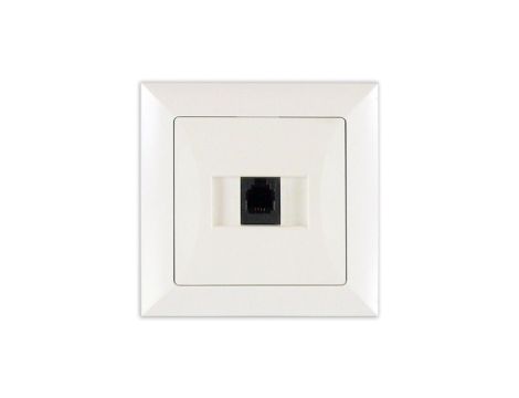 OPAL Gniazdo telefoniczne RJ11 4pin zacisk krone LSA+ biały GTP-10 Op BI
