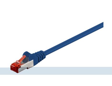 CAT 6 Kabel łączący, S/FTP (PiMF), Niebieski - Długość kabla 25 m