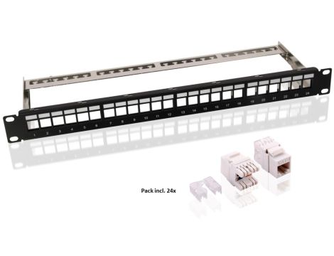 Zestaw panelu krosowego 19-calowego (48,3 cm) Keystone, 24 porty