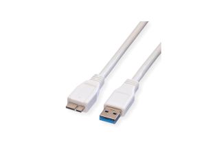 Kabel VALUE USB 3.2 Gen 1, typ A M - Micro A M, biały, 2 m