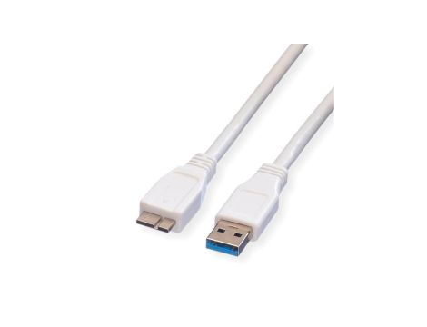 Kabel VALUE USB 3.2 Gen 1, typ A M - Micro A M, biały, 2 m