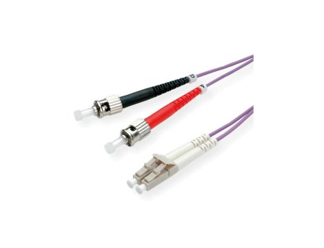Kabel światłowodowy ROLINE 50/125m OM4, LC/ST, fioletowy, 3 m