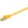 RJ45 patchkabel, CAT 6A S/FTP (PiMF), 500 MHz z CAT 7 kable surowym, Żółty - Długość kabla 15 m