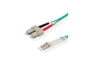 VALUE Kabel F.O. 50/125m OM3, LC/SC, turkoois, 1 m