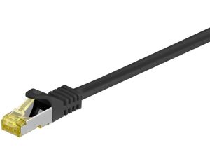 RJ45 patchkabel, CAT 6A S/FTP (PiMF), 500 MHz z CAT 7 kable surowym, czarny - Długość kabla 25 m