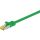 RJ45 patchkabel, CAT 6A S/FTP (PiMF), 500 MHz z CAT 7 kable surowym, Zielony - Długość kabla 15 m