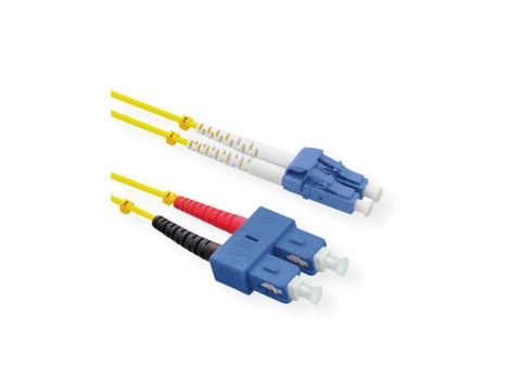Kabel światłowodowy ROLINE duplex, jednomodowy 9/125m OS2, LC/SC, żółty, 3 m
