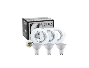 3x Oprawa ruchoma Goldlux okrągła biel + żarówka LED GU10 3.5W