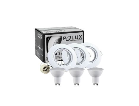 3x Oprawa ruchoma Goldlux okrągła biel + żarówka LED GU10 3.5W