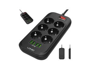 Listwa zasilająca LDNIO SE6403 6 Gniazd + 4x USB Przedłużacz