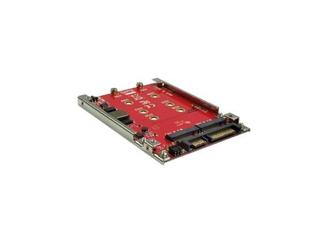 Kontroler M.2 naar SATA III SSD H/W adapter, 2x M.2 NGFF SSD, bootowalny i kompatybilny z RAID.
