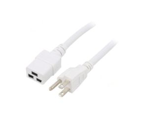 Kabel: 3x14AWG, IEC C19 żeński,NEMA 5-15 (B) wtyk, 5m LT-202+549 SJT 14/3 60C WHT 5M