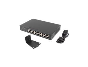 Switch 10 19 RACK 24x port RJ45 (1000BASE-T + 100BASE-TX) przełącznik niezarządzalny LANBERG RSGE-24