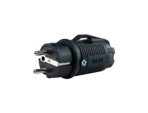 Wtyczka hermetyczna gumowa 2P+Z Uni-Schuko 230V 16A czarno-biała IP54 X80410 ELEKTRO-PLAST NASIELSK