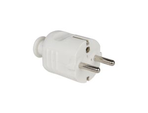 Wtyczka prądowa 2P+Z UNI-SCHUKO 230V 16A biała PCE na kabel