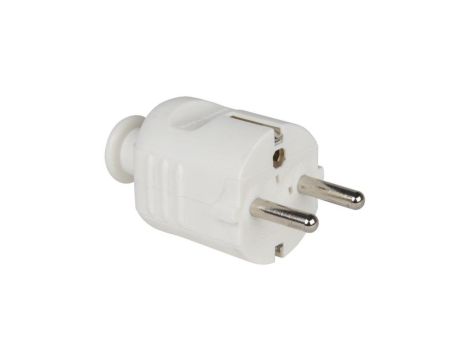 Wtyczka prądowa 2P+Z UNI-SCHUKO 230V 16A biała PCE na kabel