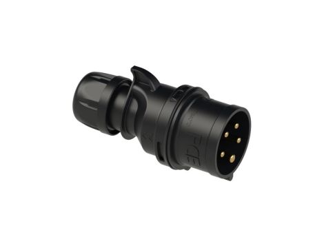 Wtyczka siłowa 5p 32A 400V przenośna IP44 czarna SHARK PCE na kabel