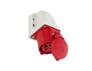 Gniazdo siłowe z klapką 4p 32A 400V stałe IP44 PCE kompakt, do obudowy