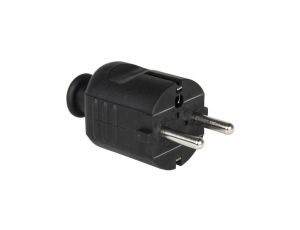 Wtyczka prądowa 2P+Z UNI-SCHUKO 230V 16A czarna PCE na kabel