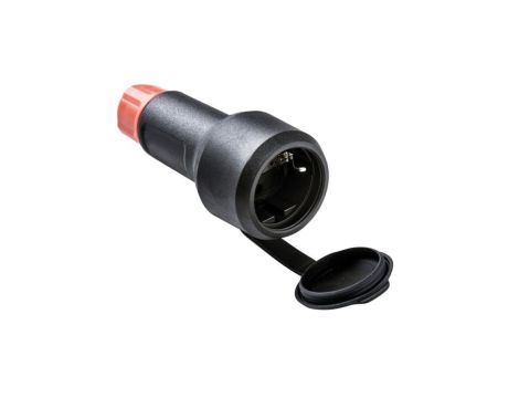 Gniazdo hermetyczne prądowe z klapką 2P+Z 230V 16A czarno-czerwone IP54 na kabel XF2165 ELEKTRO-PLAST NASIELSK