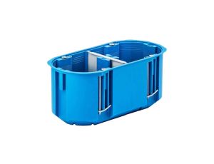 Puszka instalacyjna podtynkowa podwójna do nidy 2x fi:60mm (68x63mm) IP30 z wkrętami, głęboka, zespolona SIMET