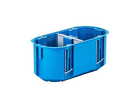 Puszka instalacyjna podtynkowa podwójna do nidy 2x fi:60mm (68x63mm) IP30 z wkrętami, głęboka, zespolona SIMET