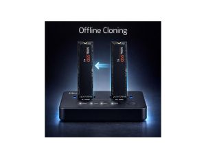 Qoltec Stacja dokująca dysków SSD M.2 NVMe PCIe USB-C 20Gb/s DUAL 2 x 8TB klonowanie offline