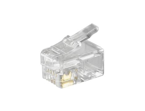 Wtyk Western RJ10 do kabla płaskiego, 4-pinowy - Połączenie typu Wtyk RJ10 (4P4C)