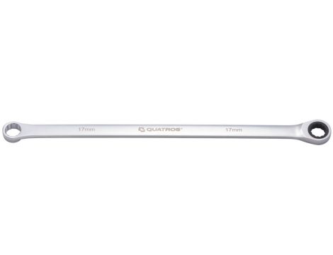 QUATROS KLUCZ OCZKOWY BARDZO DŁUGI Z GRZECHOTKĄ 90 ZĘBÓW 17MM L=407MM