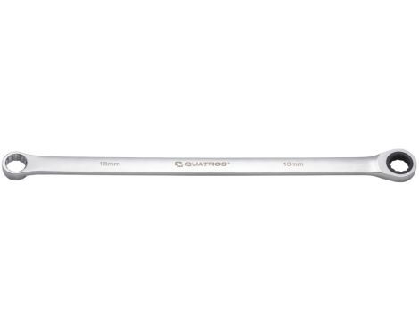 QUATROS KLUCZ OCZKOWY BARDZO DŁUGI Z GRZECHOTKĄ 90 ZĘBÓW 18MM L=412MM