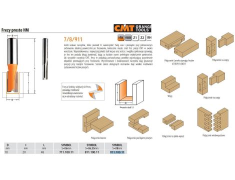 CMT FREZ HM D=10 I=20 L=48 S=8 PROSTY, KRÓTKI.