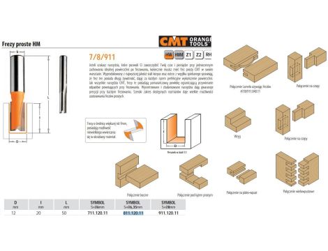 CMT FREZ HM D=12 I=20 L=50 S=6,35... PROSTY KRÓTKI - 2