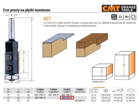 CMT FREZ HM D=19 I=30 L=74 S=8