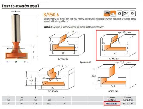 CMT FREZ HM D=30 d=9,5 I=17,5 S=12 DO OTWORÓW NA ZAMKI - 2