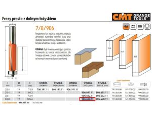 CMT FREZ HM I=50,8 D=19 S=12 DOLNE ŁOŻ. PROSTY Z ŁOŻYSKIEM DOLNYM.