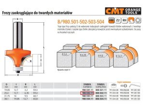 CMT FREZ HM R= 6,25 D=25,4 I=12,7 S=12.. ZAOKRĄGLAJĄCY DO TWARDYCH MATERIAŁÓW