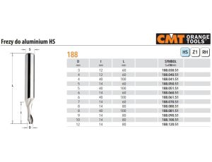 CMT FREZ HS D=12 I=14 L=80 S=8 DO ALUM.