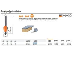 CMT FREZ HW D=12,7 I=9,52 R=0,4 S=8 TRYMUJĄCO-KSZTAŁTUJĄCY